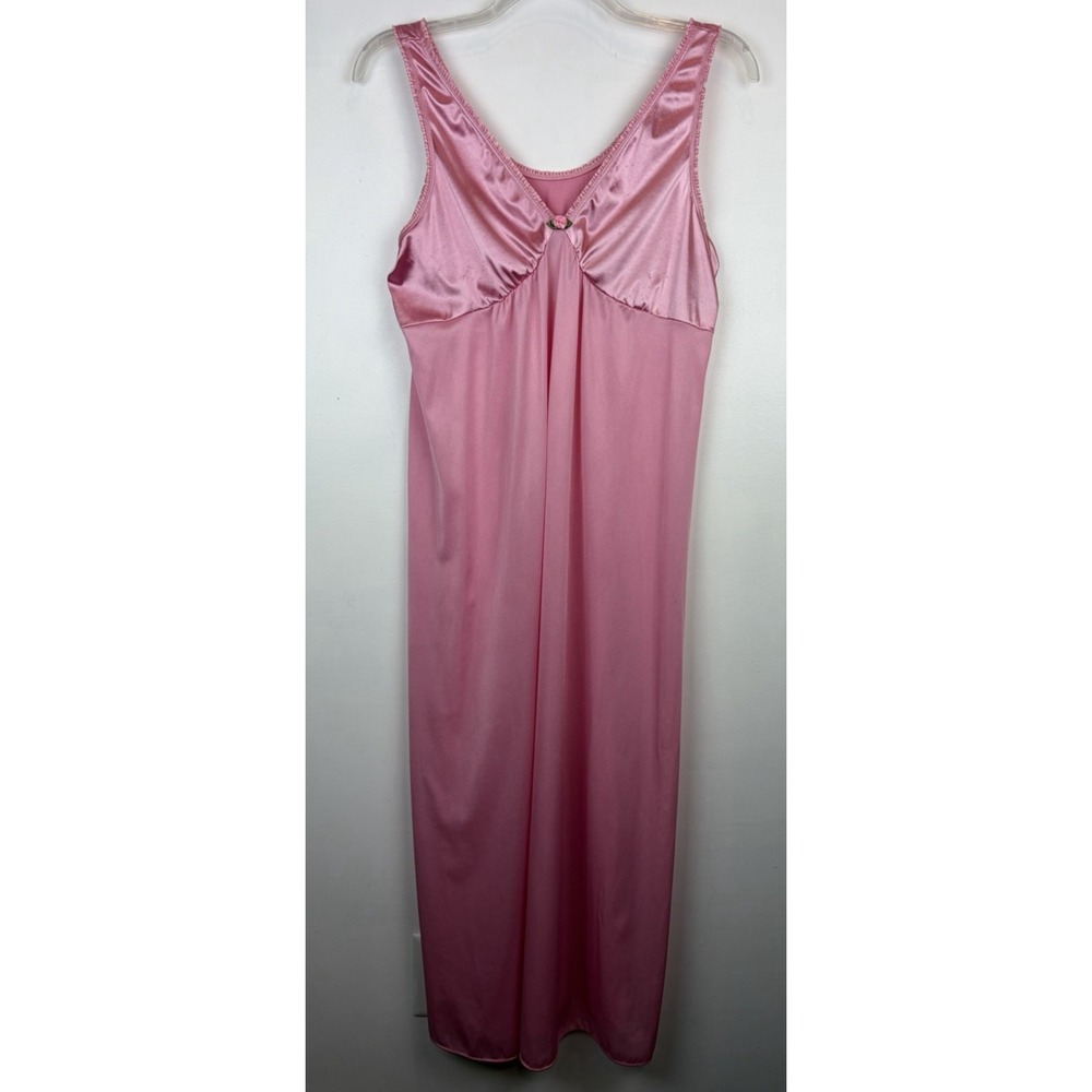 Vintage Vassarette Maxi Nightgown Womens XL Pink USA Long Sexy Read